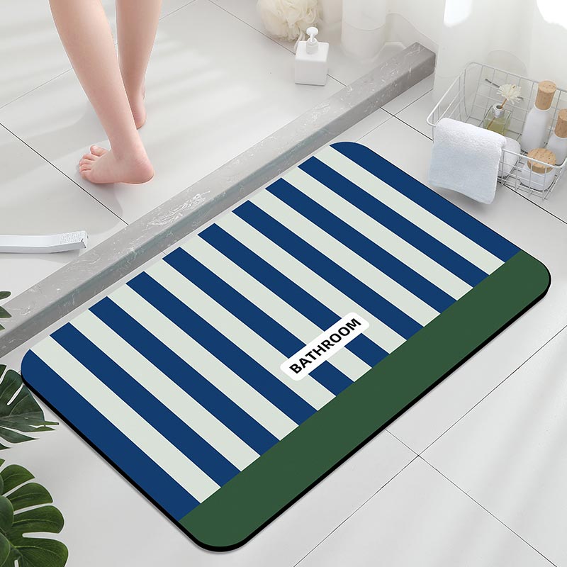 Home Bathroom Supplies - Non-slip bath mat, striped star royal