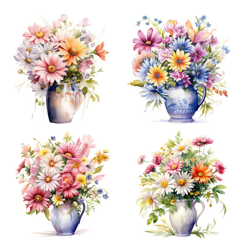 Home Bathroom Tiles - C51# Minimalist flowers Wall Sticker Bathroom