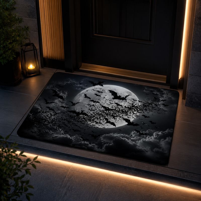 Home Bathroom Wear - VIKAMA Dark Moon Night Bat Carpet