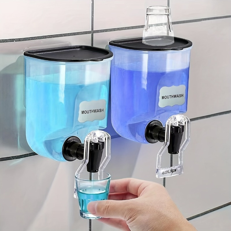 Home Bathroom Equipment - 2PCS 600ml Mouthwash Dispenser Bathroom Reusable