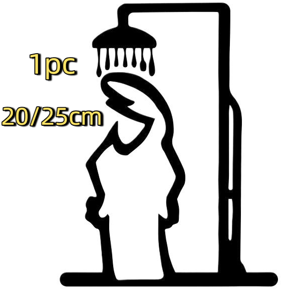 Home Bathroom Door Signs - Black Shower Figure Wall Decoration Minimalist