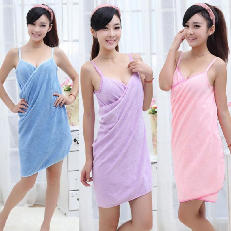 Home Bathroom With Sauna - Women Wearable Robes Bath Towel For