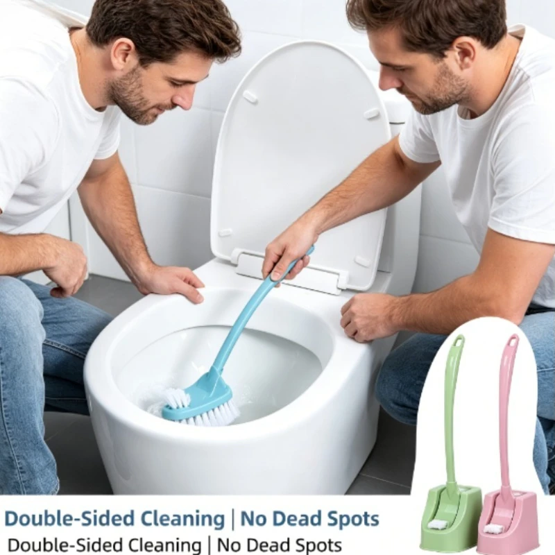 Home Bathroom Equipment - Long Grip Plastic Toilet Cleaner Brush
