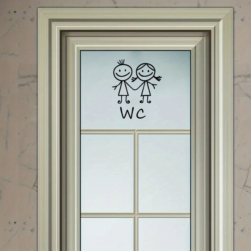Home Bathroom Door Signs - 1pc Cartoon Men And Women WC