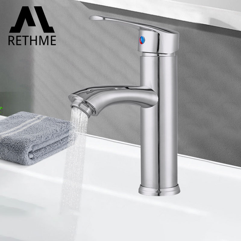 Basin Mixer Tap - RETHME Basin Bathroom Sink Faucet Silver