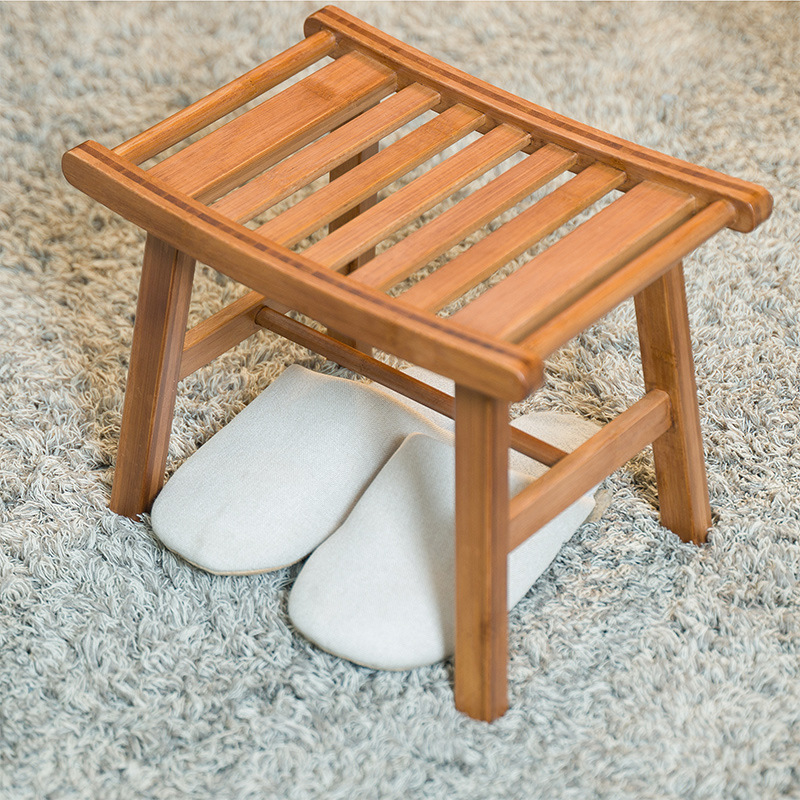 Home Bathroom With Sauna - 1PC Bamboo Shower Bench Non Slip