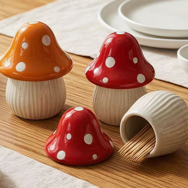 Cartoon Mushroom Ceramic Stora - Home Bathroom Decor 评论和价格