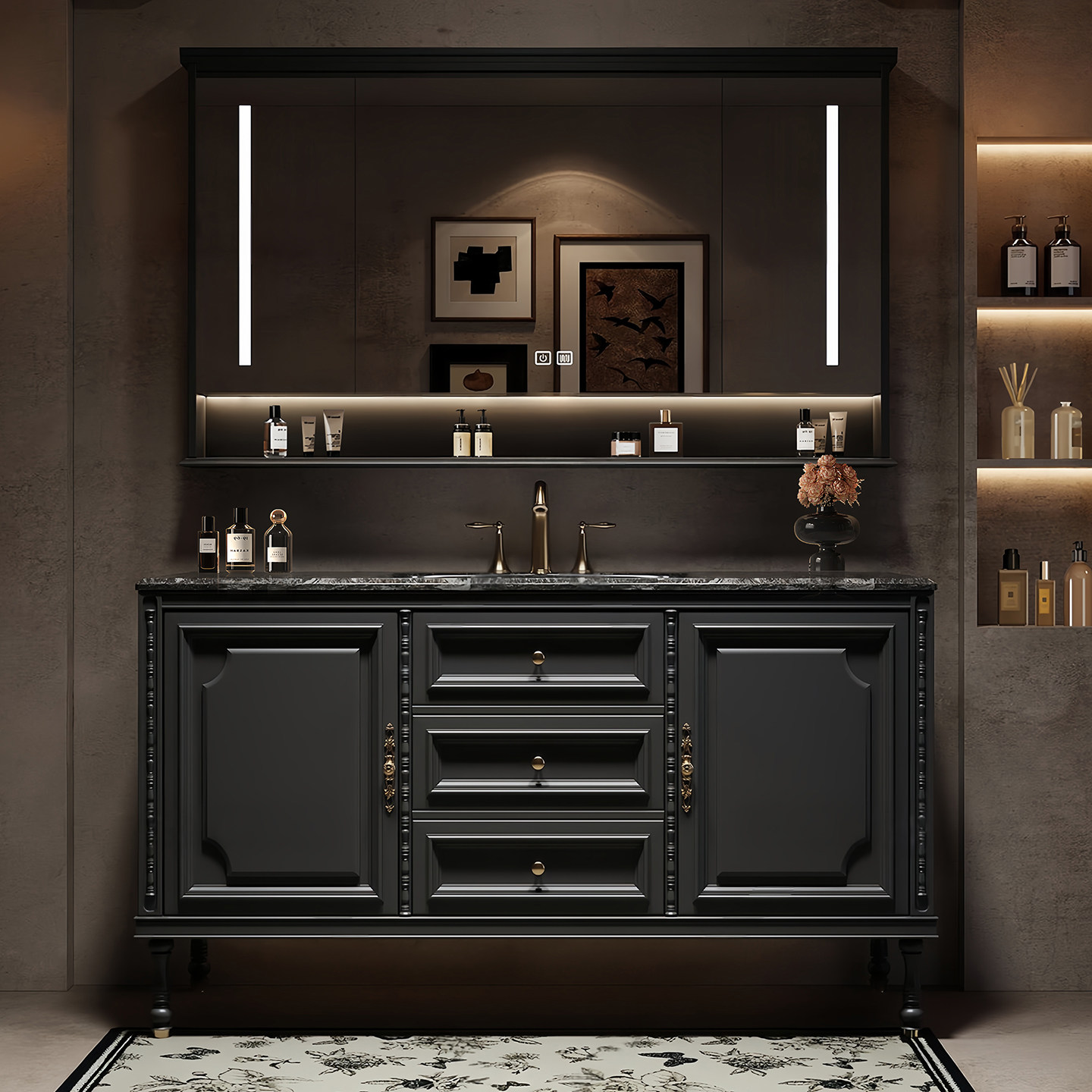 Luxury Floor Bathroom Cabinet  - Home Bathroom Partition Wall 评论和价格