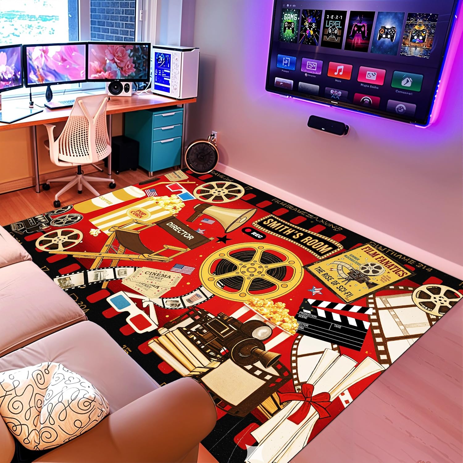 Custom Name Cinema Theme Carpe - Home Bathroom Name 评论和价格
