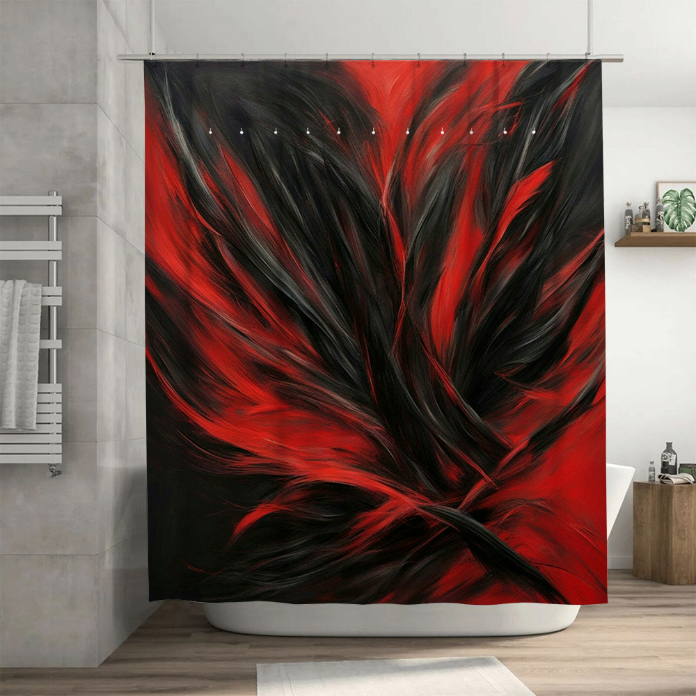 Red and Black Abstract Print S - Home Bathroom Ideas 评论和价格