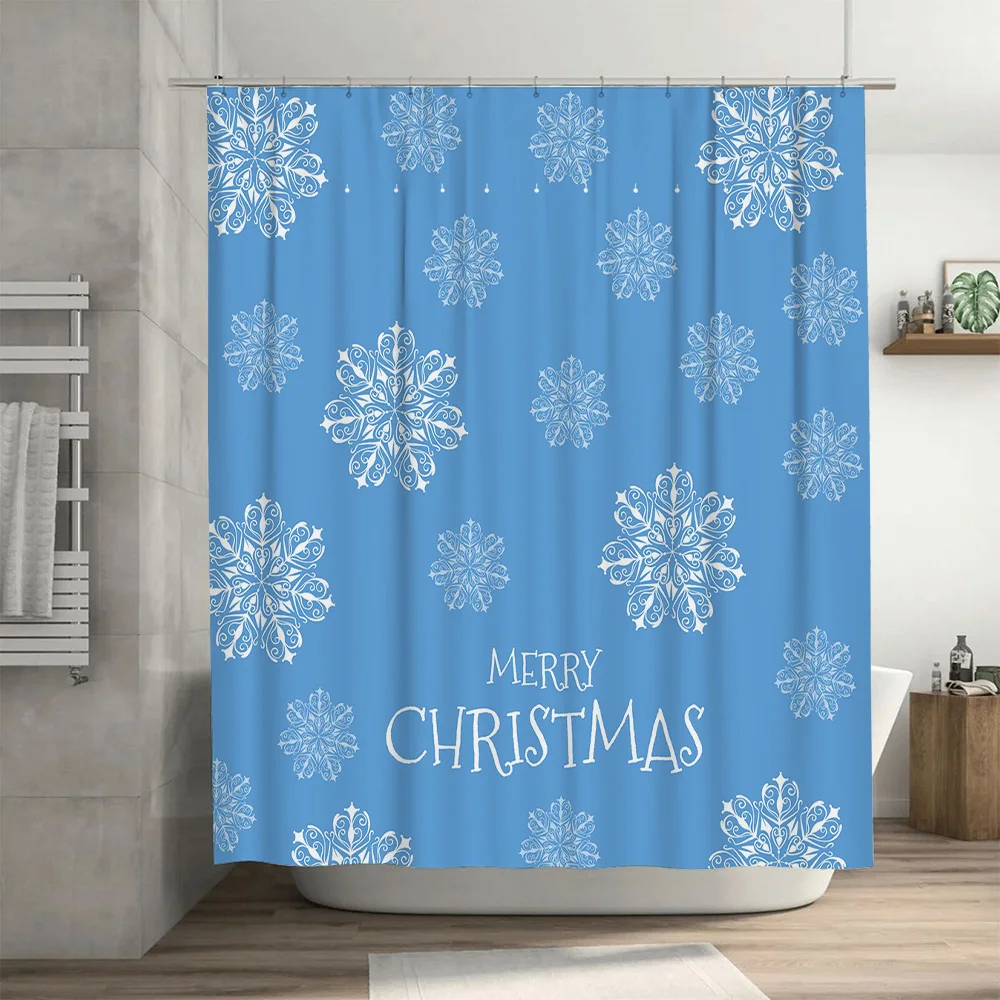 Christmas Shower Curtain Snowf - Home Bathroom Ideas 评论和价格