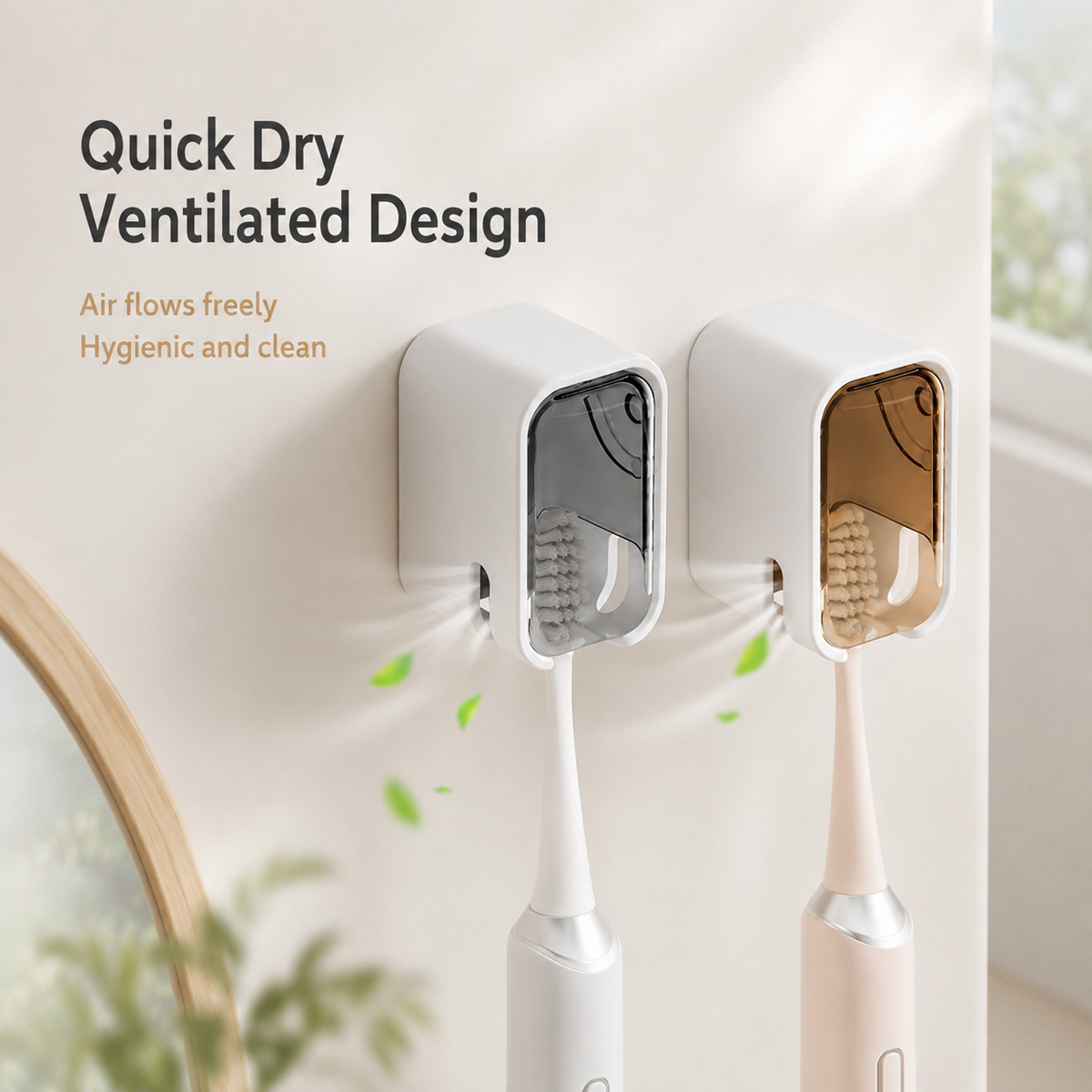 1/2PCS Wall Mounted Toothbrush - Toothbrush Holder Set 评论和价格