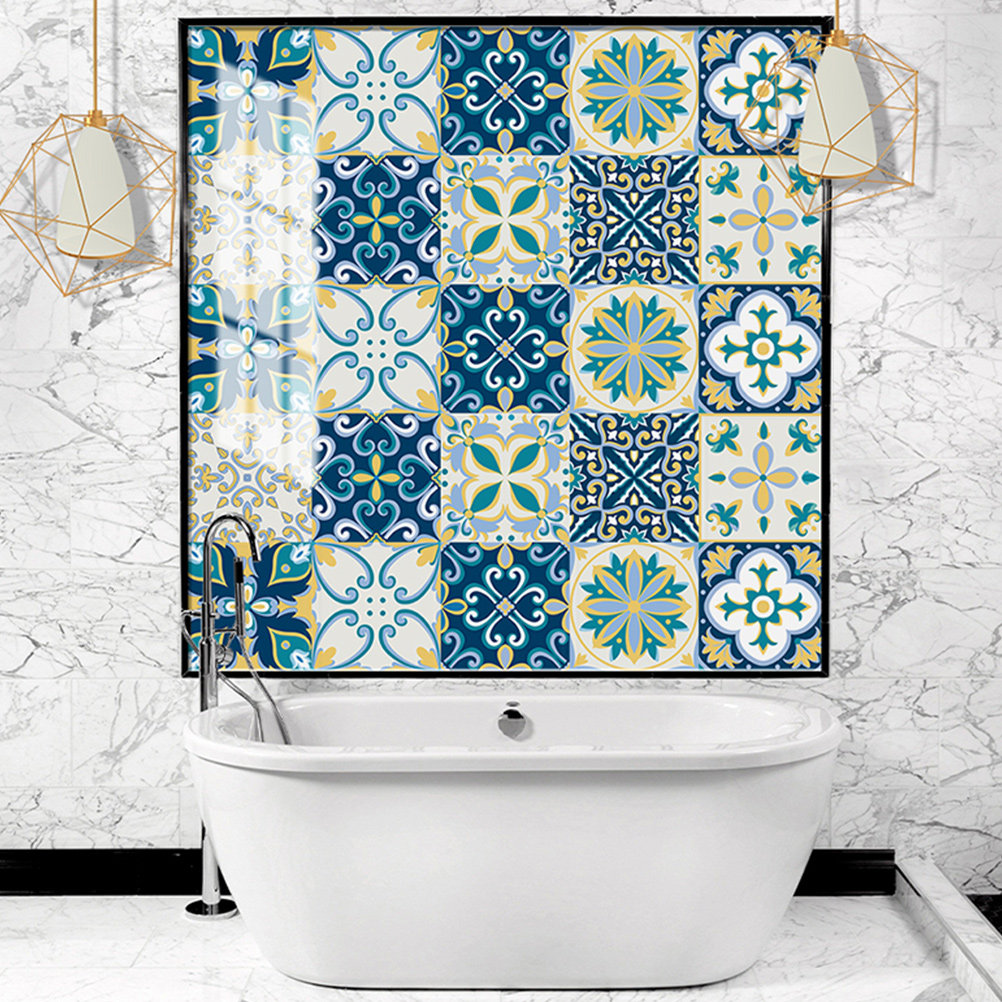 20pcs PVC Peel Sticker Tile Wa - Home Bathroom Tiles Design 评论和价格