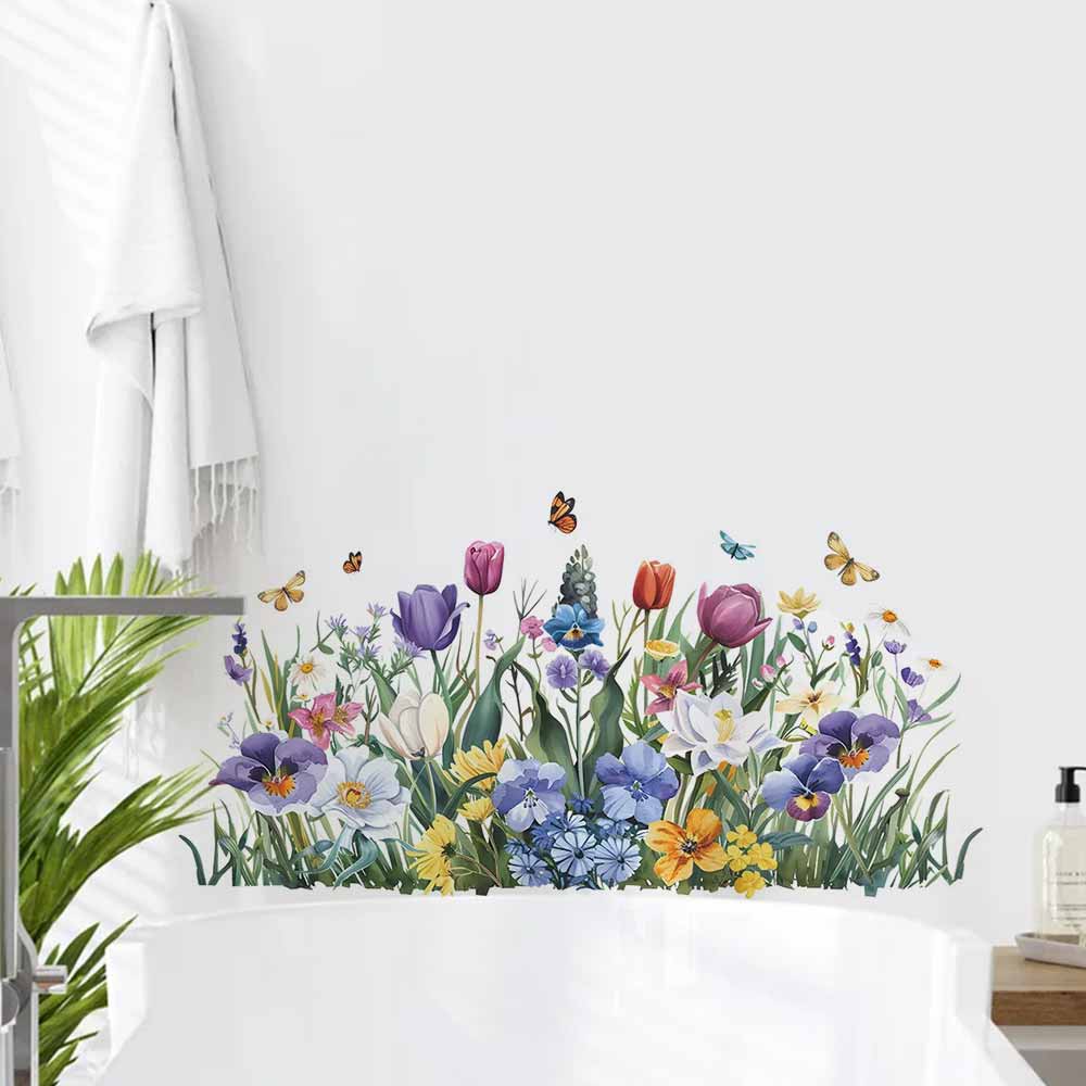 Tulip Butterfly Window Sticker - Home Bathroom Tiles 评论和价格