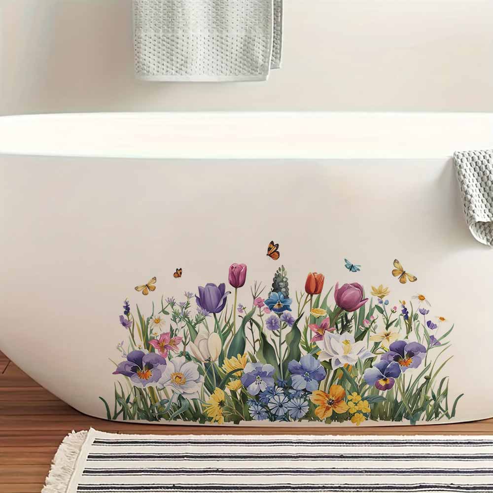 Tulip Butterfly Window Sticker - Home Bathroom Tiles 评论和价格