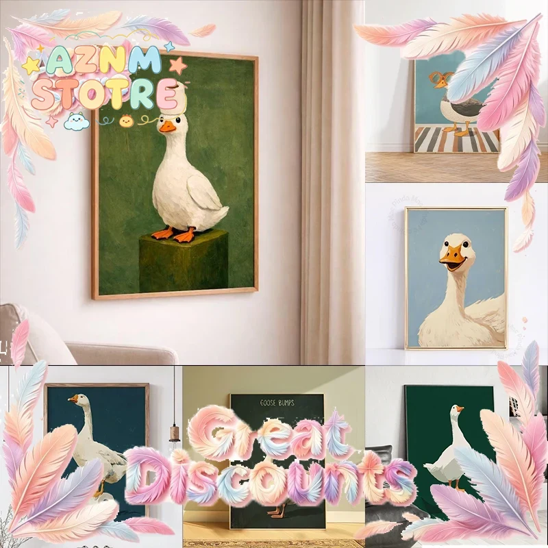 Duck Goose Poster, Funny Bathr - Home Bathroom Ideas 评论和价格