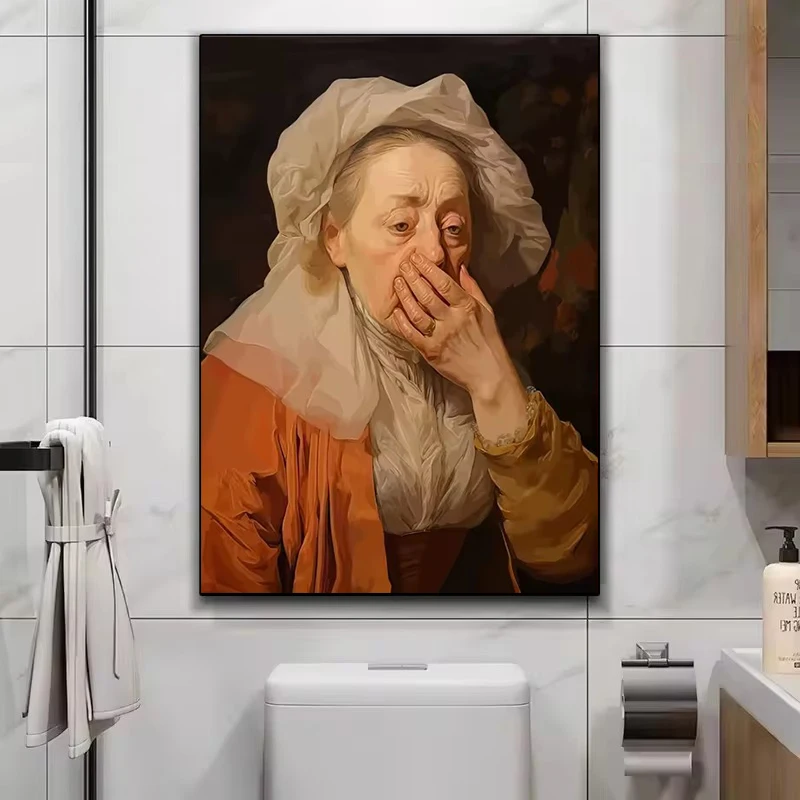 Funny Mona Lisa Wearing Pearls - Home Bathroom Wear 评论和价格
