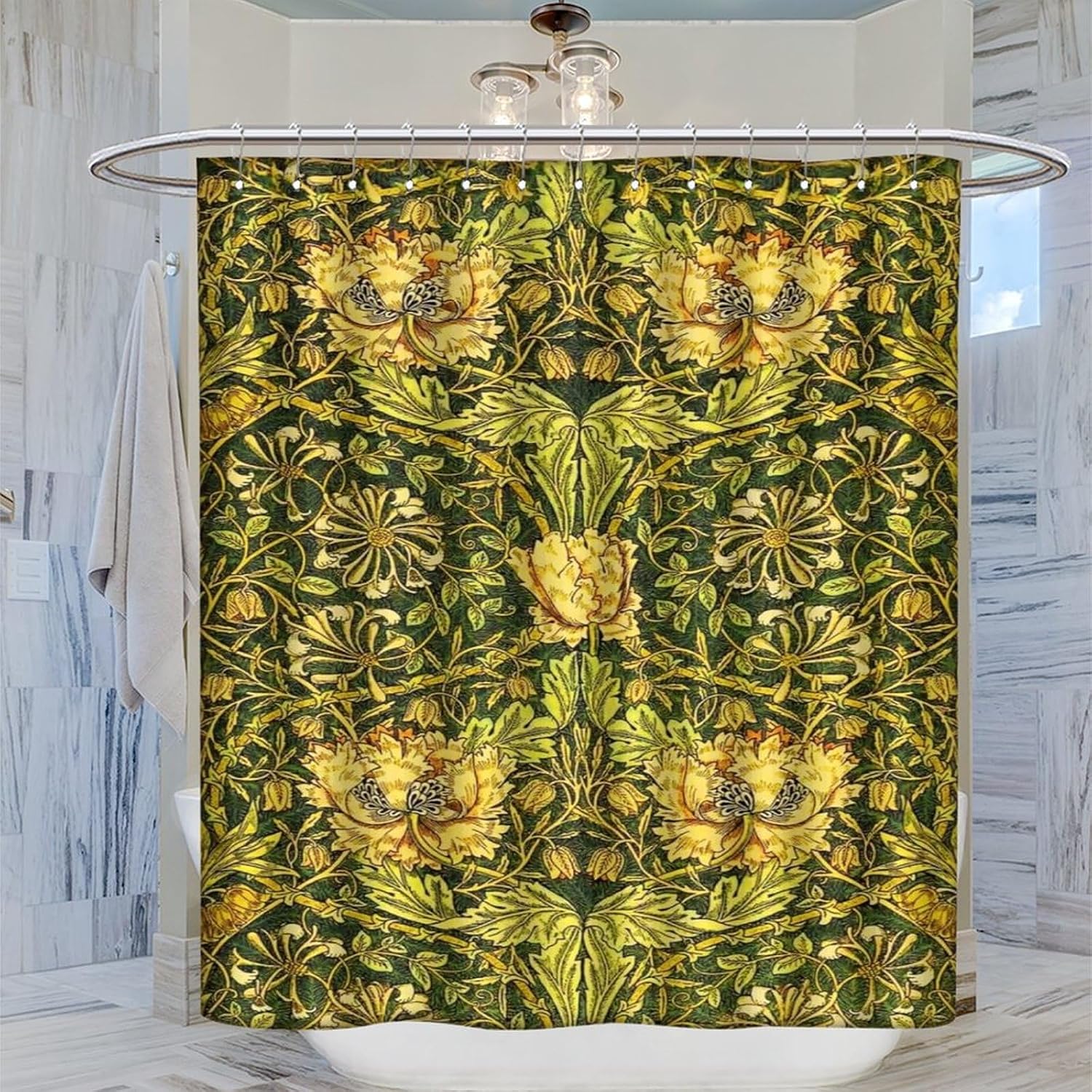 Waterproof Botanical Shower Cu - Home Bathroom Ideas 评论和价格