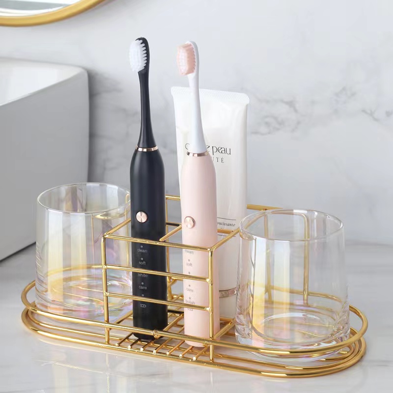 Gold Toothbrush Holder Shelf B - Toothbrush Holder Set 评论和价格