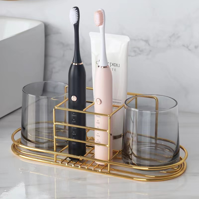 Gold Toothbrush Holder Shelf B - Toothbrush Holder Set 评论和价格