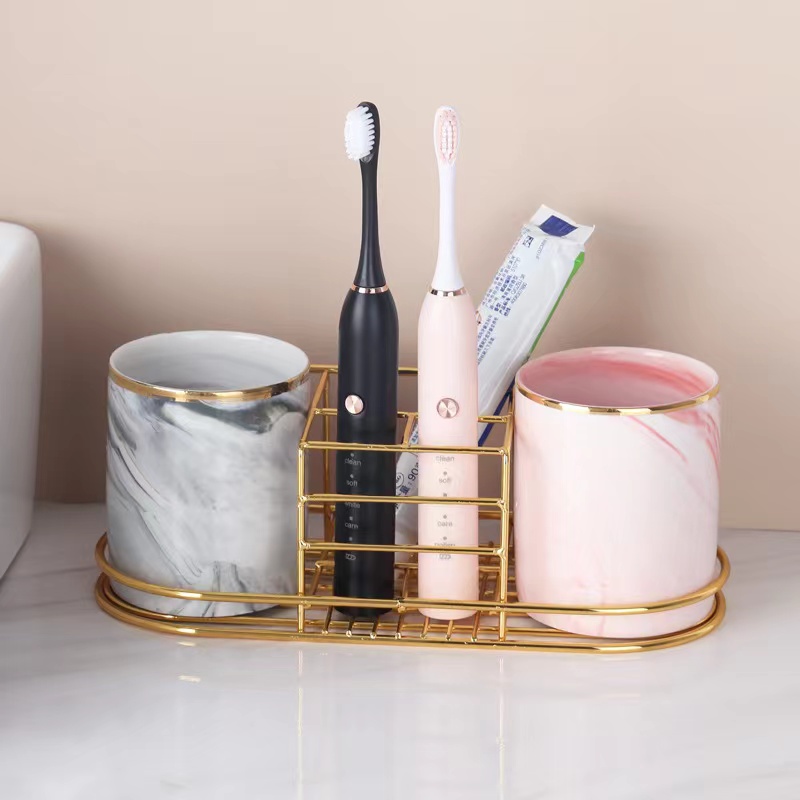 Gold Toothbrush Holder Shelf B - Toothbrush Holder Set 评论和价格