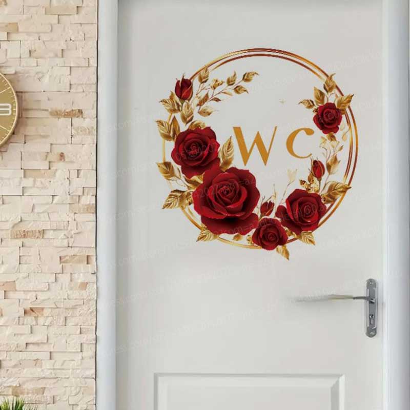 Creative Red Gold Flower Bathr - Home Bathroom Tiles Design 评论和价格