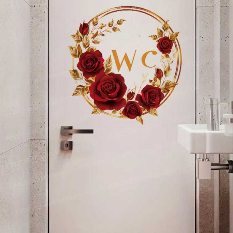 Creative Red Gold Flower Bathr - Home Bathroom Tiles Design 评论和价格