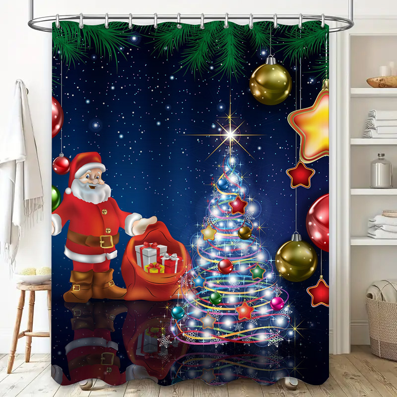 TU Christmas Shower Curtain Sa - Home Bathroom Ideas 评论和价格