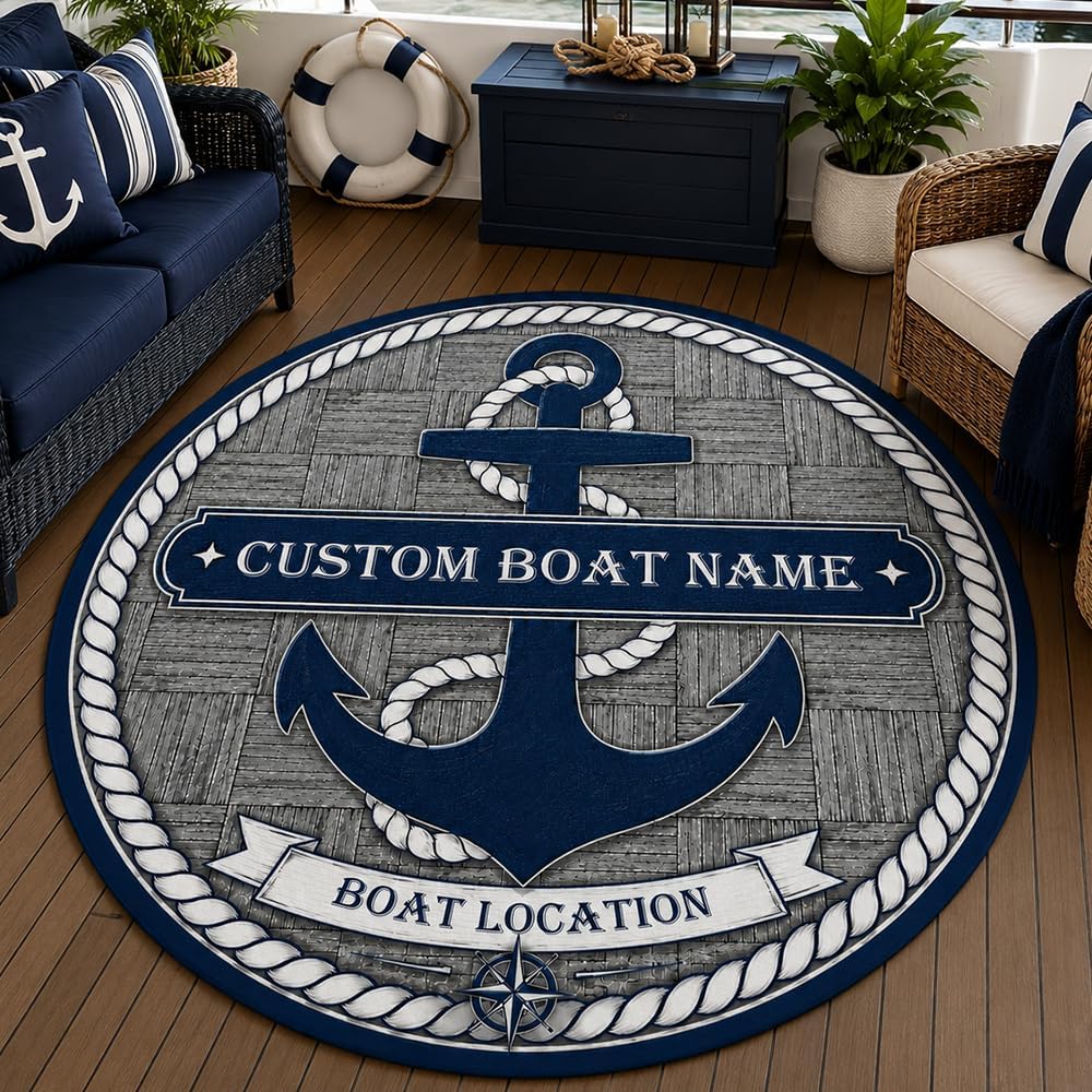 Custom Nautical Anchor Doormat - Home Bathroom Name 评论和价格