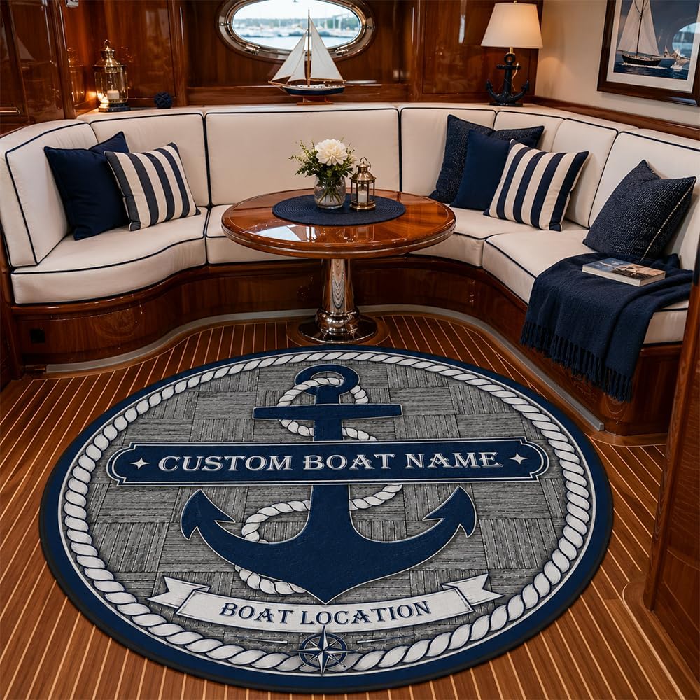 Custom Nautical Anchor Doormat - Home Bathroom Name 评论和价格
