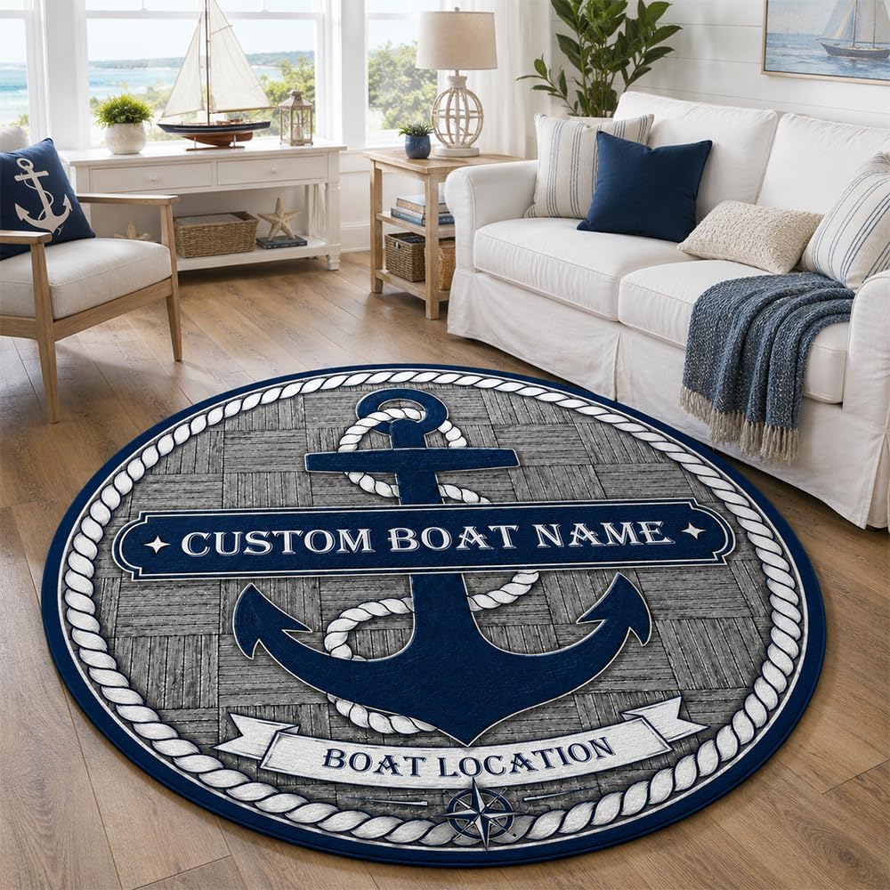 Custom Nautical Anchor Doormat - Home Bathroom Name 评论和价格