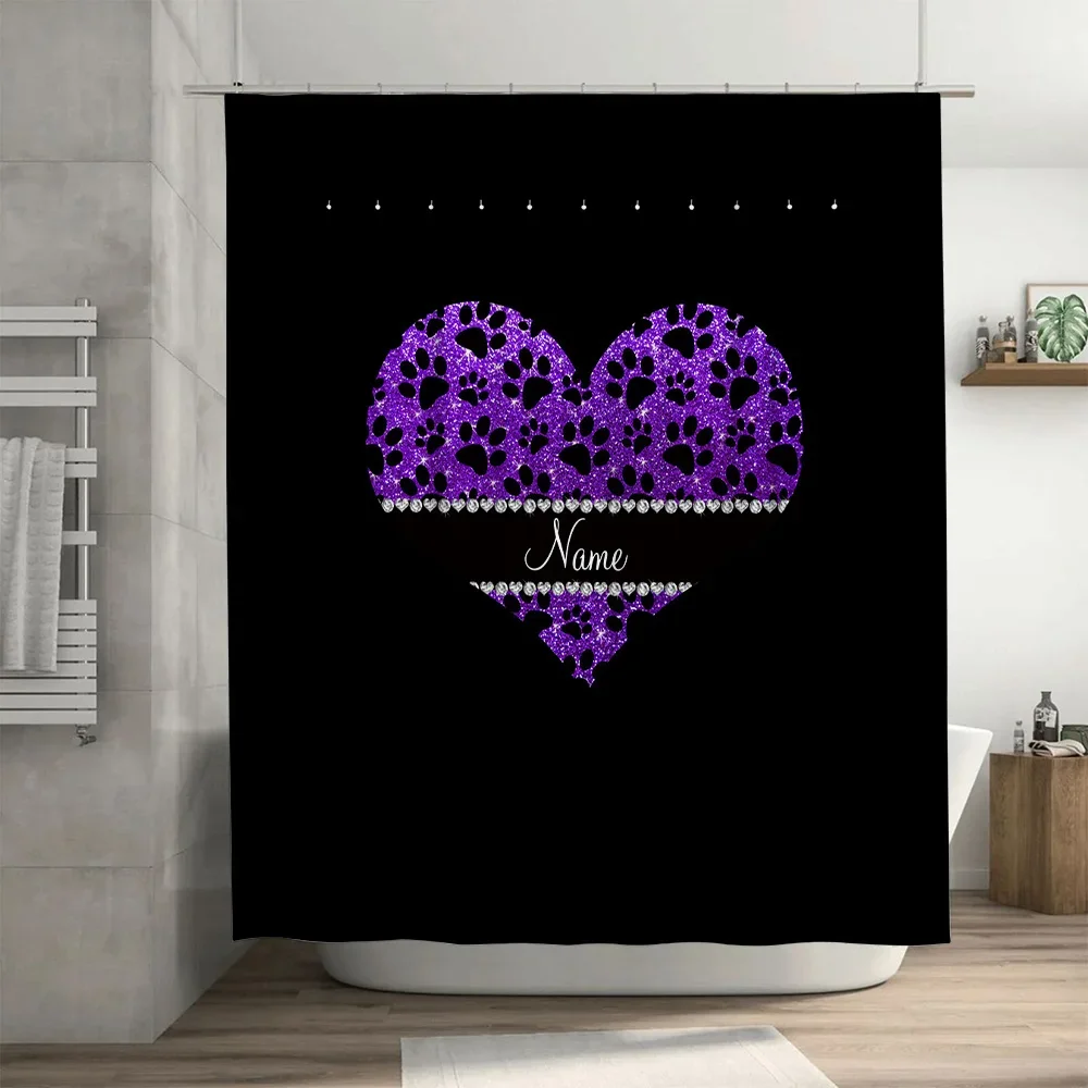 Purple Heart Shower Curtain Cu - Home Bathroom Name 评论和价格