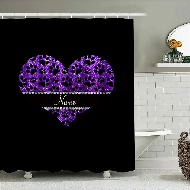 Purple Heart Shower Curtain Cu - Home Bathroom Name 评论和价格