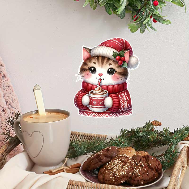Christmas Cat Wall Sticker Bat - Home Bathroom Tiles Design 评论和价格