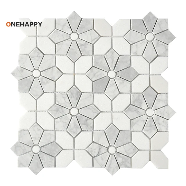 Mosaic Marble Tile for Kitchen - Home Bathroom Tiles Design 评论和价格