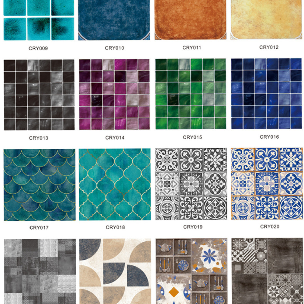 Retro Mosaic Tile Stickers Sel - Home Bathroom Tiles Design 评论和价格