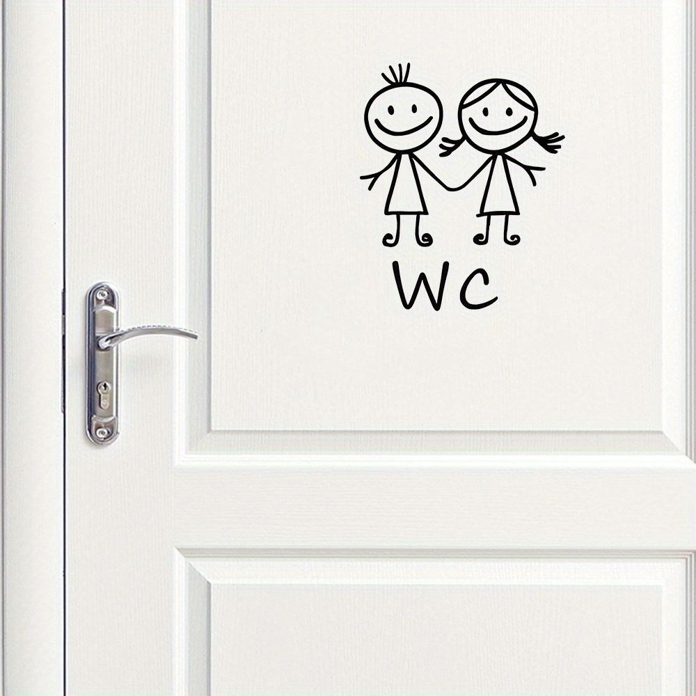 1pc Cartoon Men And Women WC W - Home Bathroom Door Signs 评论和价格